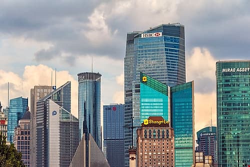 High rises in Pudong-Shanghai-China Cityscapes Print